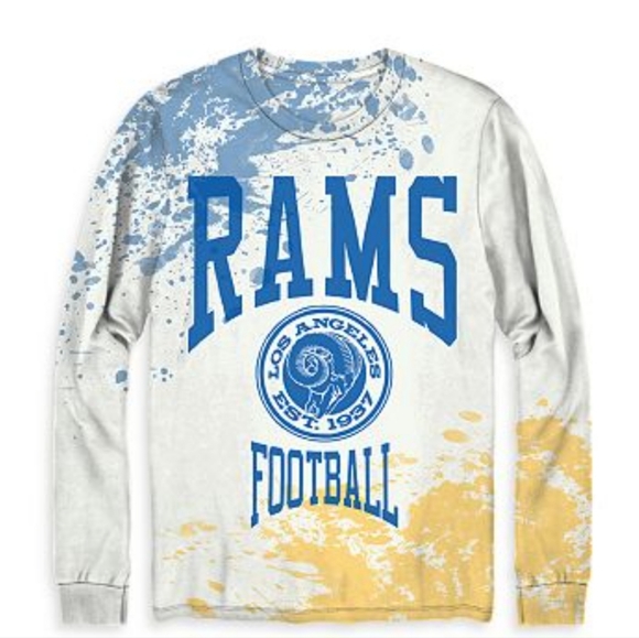 Men's Los Angeles Rams Junk Food Clothing Tie-Dye Long Sleeve T-shirt - Picture 4 of 7